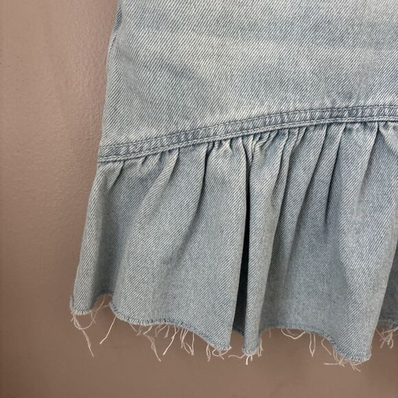 Hollister Juniors 7 Denim Skirt Flared Light Wash W28 - Picture 3 of 8